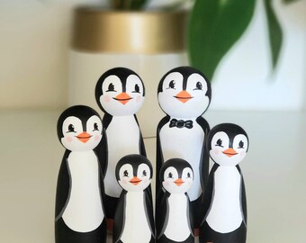 Penguin, Penguin family, Penguin Peg, Peg Animals, Pretend play, classic toys, Penguin toys, Animal family, toddler toy, toddler gift, toy