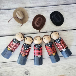 Cowboy Peg doll, cowboy, cowboy gift, cowboy keepsake, gifts for him, rodeo, farmer gift, cowboy birthday, Mickey mouse cowboy birthday