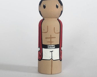 Muhammad Ali peg doll : Cassius Clay peg doll, Ali, Boxer, the greatest boxer, the people&#39;s Champ