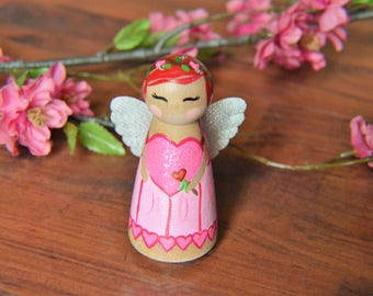 Valentines day fairy peg doll,  valentine fairy, kid valentine, kids valentines gift , fairy Toy, Fairy, Pretend Play, Gifts For Girls,