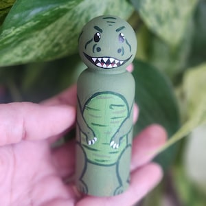Trex Peg Doll - Trex toy - tyrannosaurus toy - Dinosaur Peg Doll - toddler gift - Handmade dinosaur toy - Waldorf toy - Montessori toy