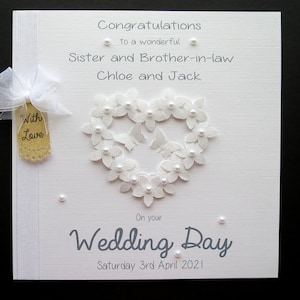 Handmade Personalised Wedding Congratulations Card Daughter Son Friends Sister Brother Grandson Granddaughter