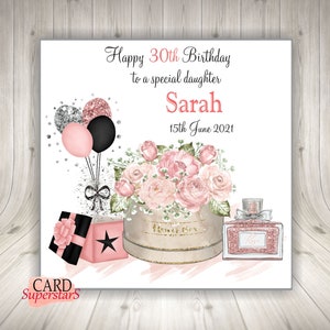 Large 8" Personalised Handmade Female Flowers Birthday Card 18th 21st 30th 40th 50th Any Age Daughter Sister Best Friend Granddaughter Niece