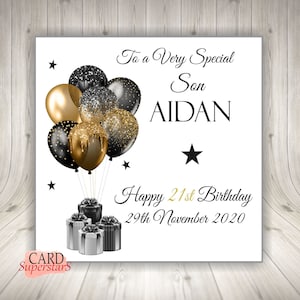 Large 8" Personalised Handmade Male Birthday Card 16th 18th 21st 30th 40th 50th Any Age & Relation - Son Brother Grandson Nephew Uncle