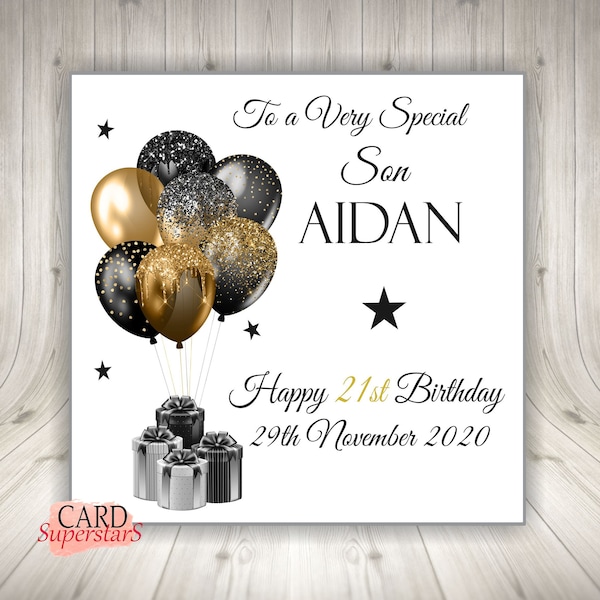 Large 8" Personalised Handmade Male Birthday Card 16th 18th 21st 30th 40th 50th Any Age & Relation - Son Brother Grandson Nephew Uncle