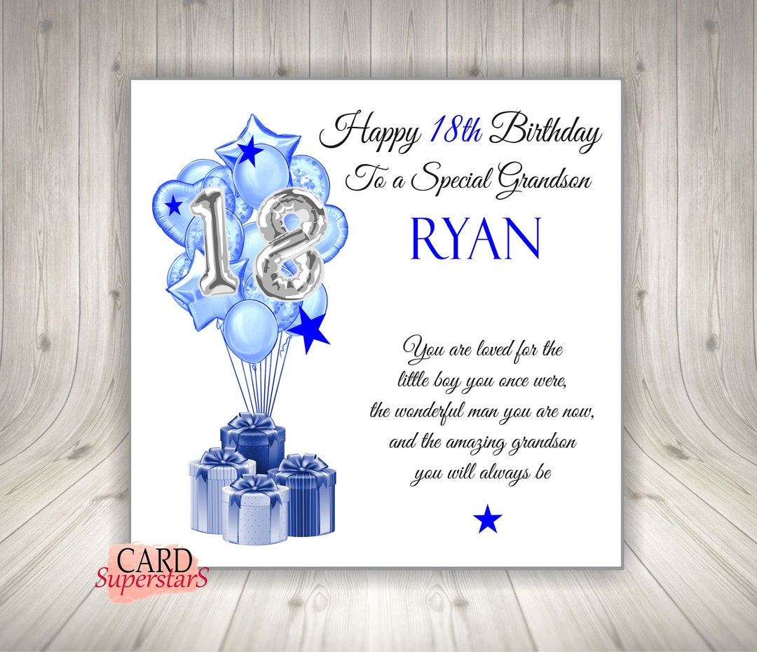 Large 8" Personalised Handmade Male Birthday Card 16th 18th 21st 30th ...