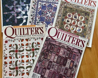 Quilters Newsletter, quilting magazines 1993-1998. Sold individually