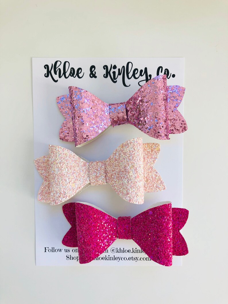 nylon headbands Sparkly glitter bows hair bows alligator clips