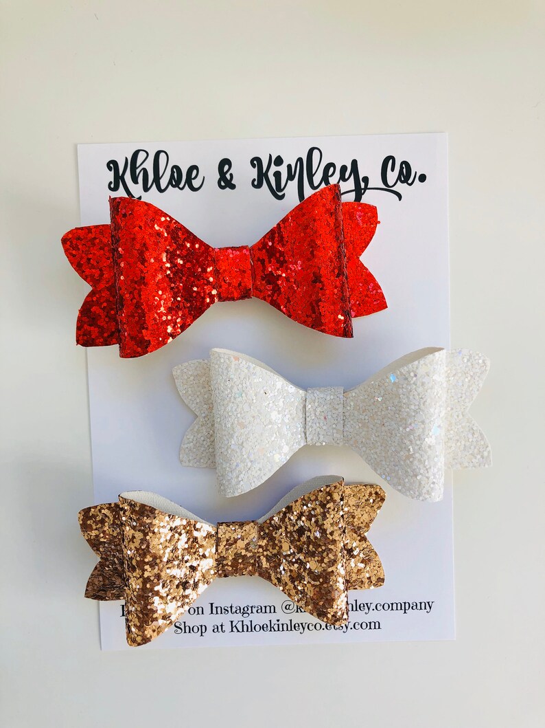 nylon headbands Sparkly glitter bows hair bows alligator clips