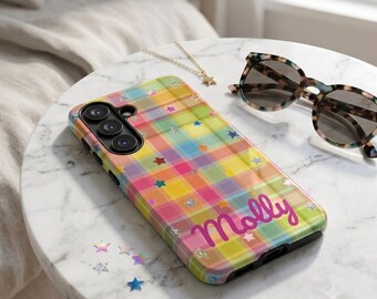 Personalized Plaid Stars phone case | Tough Case