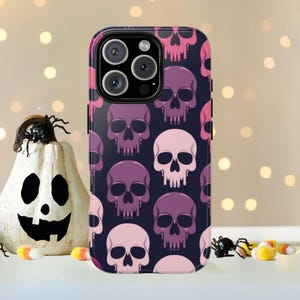 Colorful Skull Phone Case: 3D Wrap, Impact Resistant
