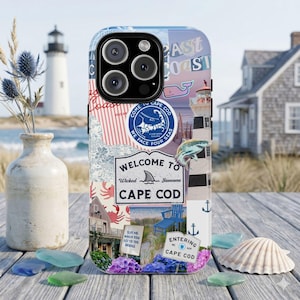 Funda para teléfono Cape Cod - Fundas resistentes con estilo costero, regalo perfecto para amantes de la playa, decoración náutica, carcasa protectora, accesorios de verano