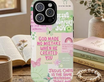 Christian Phone Case | Pastel Bible Verse Collage