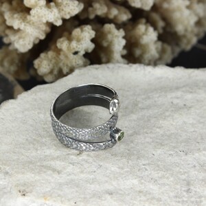 Perfect gift for a healer Peridot ring and snake,Size 6 Handmade B0229 image 2