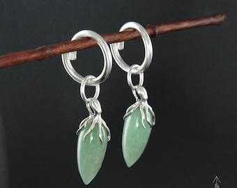 Stunning Aventurine and Octopus ear weights , Handmade BO0068