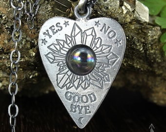 Ouija planchette board necklace - Handmade C0384