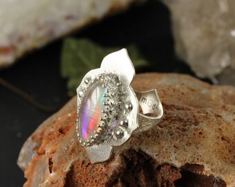 Bague de quartz Aqua aura - Bague de style Boho - Bague de guérison - Bague de déclaration - Bague de fiançailles - Handmade B0068