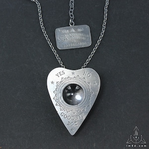 Ouija planchette board necklace Handmade C0386 Sacred/ClearQuartz