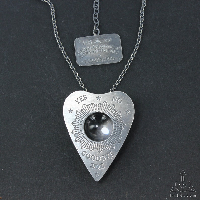 Ouija planchette board necklace Handmade C0386 Sacred/ClearQuartz