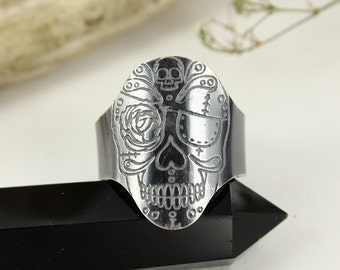 Dia de la muerte style ring Unisex ring - Handmade B0148
