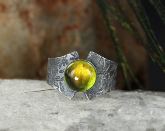 Green medicine collection, Hemp leaf ring - Handmade B0091