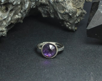 Adjustable ring with Amethyst - Handmade B0000