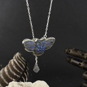•NOCTURNA• labradorite + owl + gold necklace (18