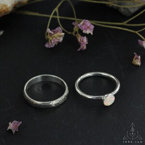 Set of 2 stackable rings in sterling silver and gemstone, choose your size Handmade B0273 image 3