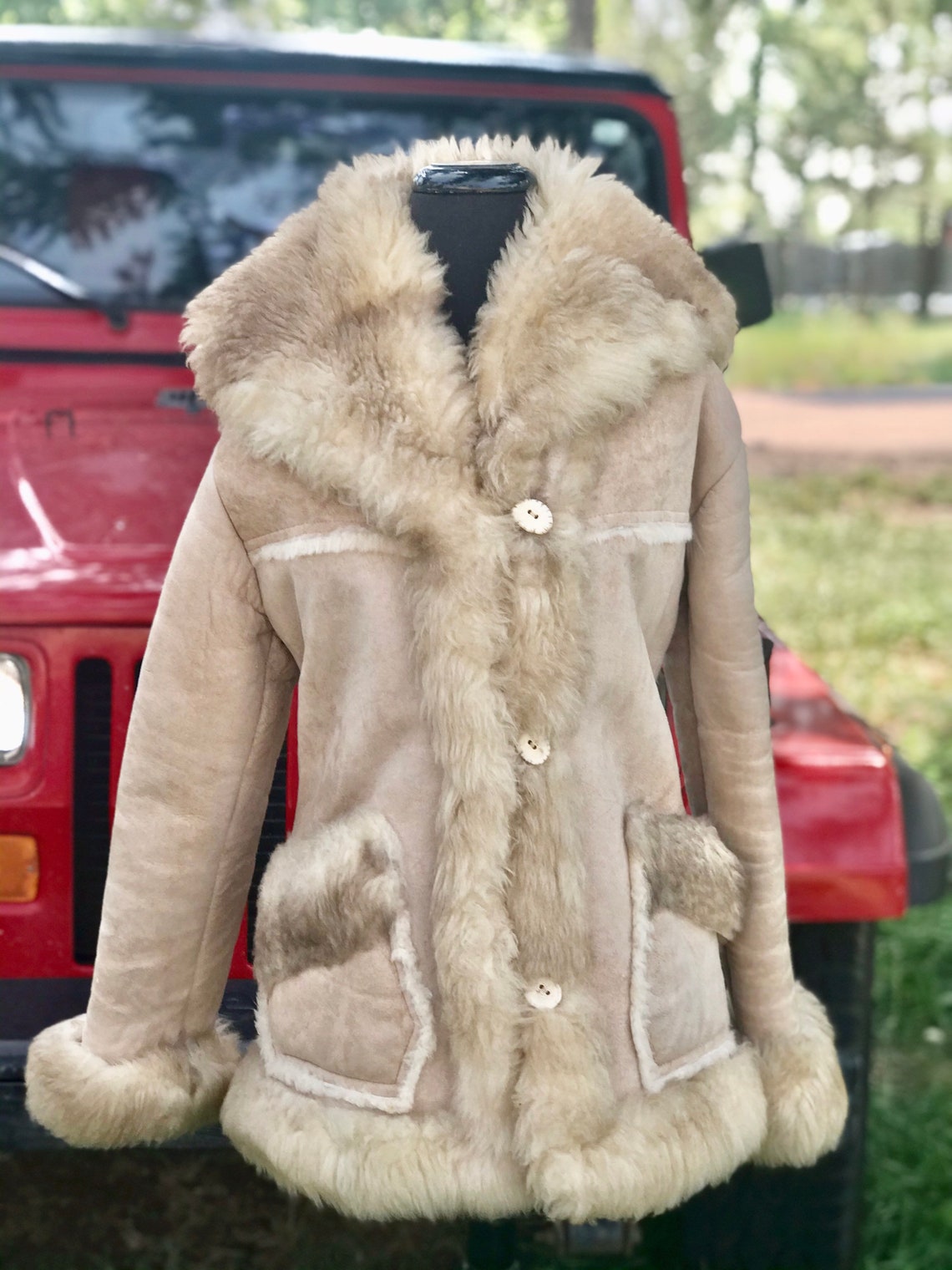 Overland Sheepskin Coat Jacket Etsy