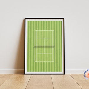 Impression de tennis • Grand chelem • Poster de tennis • Court de tennis • Impression de sports • Art mural • Affiche d'illustration sportive contemporaine • Minimaliste