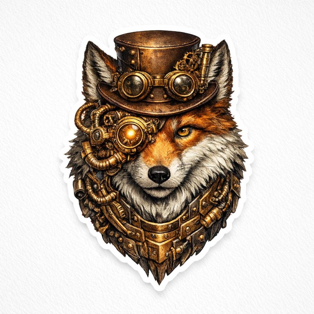Steampunk Fox PNG Transparent Background Digital Download - Etsy
