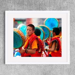 Tibetan monk print, Buddhist wall art, Tibet photography, meditation art, fine art print, Tibetan portrait, home decor, colorful photography