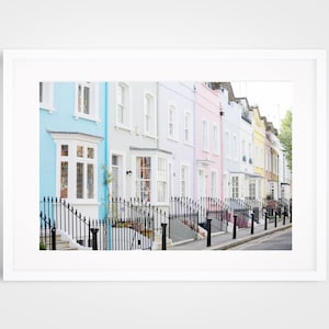 London Neutral Colors Photography, London Pastel Print, Colorful Houses, London Cityscape, United Kingdom Poster, Housewarming Gift
