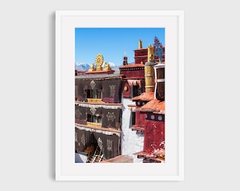 Buddhist print, Tibet print, mindful gift, fine art print, Samding monastery, travel photography, home decor, wall art, yoga, meditation