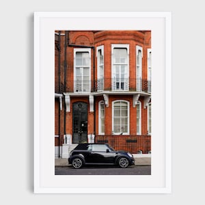 London Photography, Cityscape Print, UK Travel Photography, London Poster, Brown Home Decor, Large Wall Art, Street Photography, Car Print