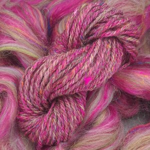 Rhubarb - Corriedale, UK Alpaca & Sari Silk
