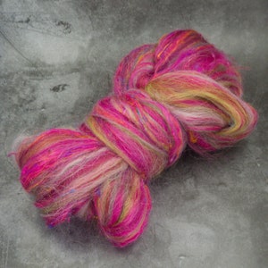 Rhubarb - Corriedale, UK Alpaca & Sari Silk