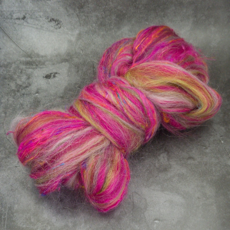 Rhubarb - Corriedale, UK Alpaca & Sari Silk