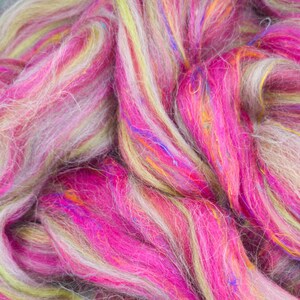 Rhubarb - Corriedale, UK Alpaca & Sari Silk
