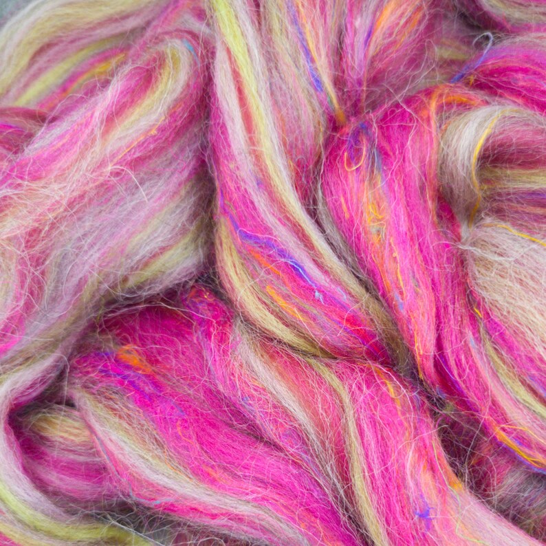 Rhubarb - Corriedale, UK Alpaca & Sari Silk