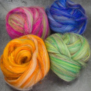Rhubarb - Corriedale, UK Alpaca & Sari Silk