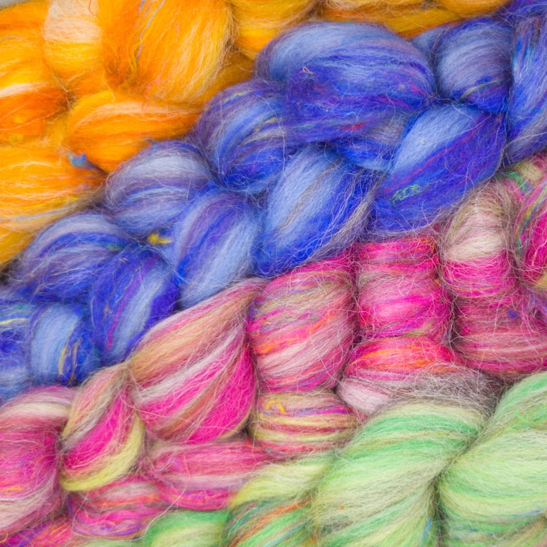 Rhubarb - Corriedale, UK Alpaca & Sari Silk
