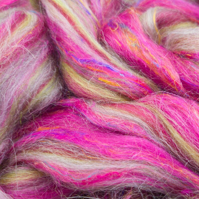 Rhubarb - Corriedale, UK Alpaca & Sari Silk