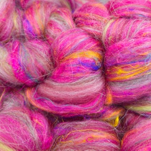Rhubarb - Corriedale, UK Alpaca & Sari Silk