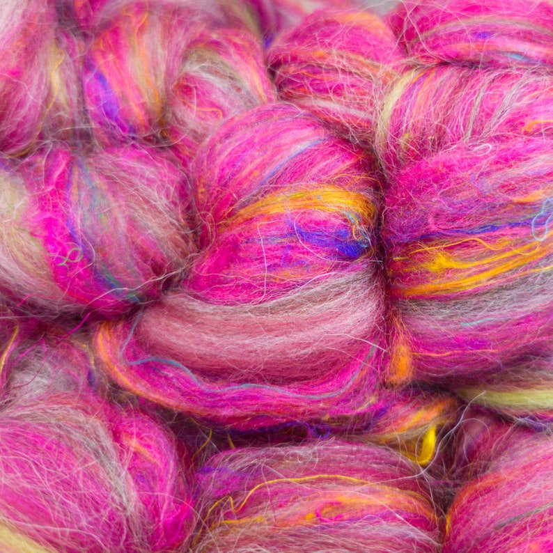 Rhubarb - Corriedale, UK Alpaca & Sari Silk