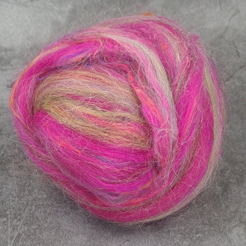 Rhubarb - Corriedale, UK Alpaca & Sari Silk