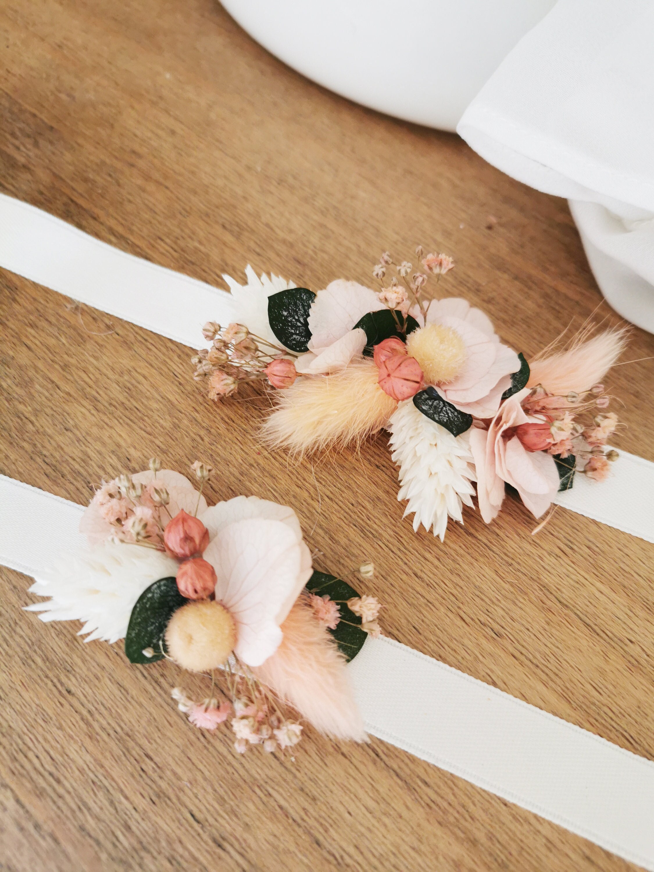 PATIKIL 15 Fiori In Chiffon Pesca Con Perle E Strass – Diametro 6cm Per Matrimoni E Fai Da Te