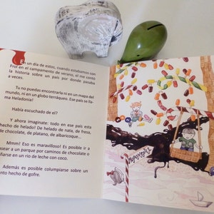 Cuento ilustrado en español para niños con ilustración hecha a mano en acuarela.