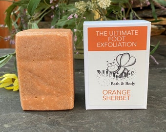 ORANGE SHERBET Pumice Soap, Handmade Soap, Cold Process Soap, Footsie Polish~The Ultimate Foot Exfoliation!!!