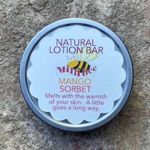 Barra de loción natural SORBETE DE MANGO, manteca corporal sólida